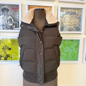 🤎 Olive Green Puffer Vest with Sherpa Collar 🤎